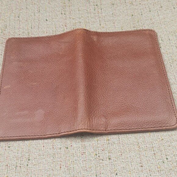 Travel Passport Holder Card Holder Brown Real Genuine Leather Handmade Purse - Picture 7 of 11